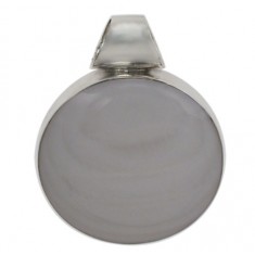 Round Mother of Pearl Pendant, Sterling Silver